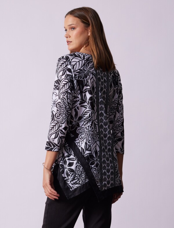 Blusa Print Brillo NEGRO/BLANCO