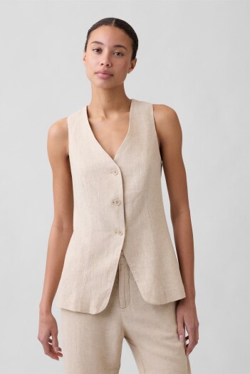 Chaleco De Lino Mujer Flax Linen