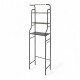 Mueble Metal Organizador Rack Sobre Inodoro tres estantes Negro