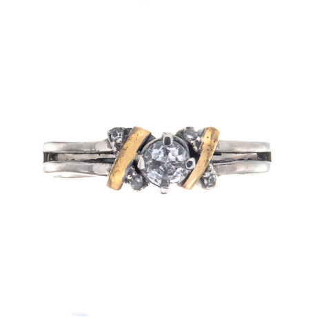 Anillo de plata 925, double con circonia Anillo de plata 925, double con circonia