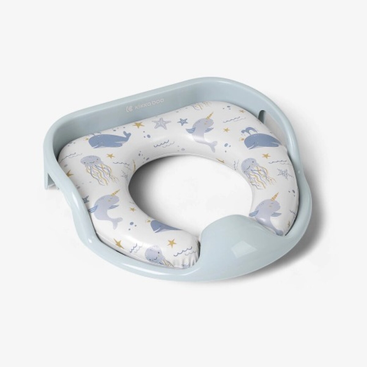 Reductor de inodoro acolchonado KIKKABOO - celeste 