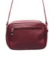 Cartera Bandolera Rectangular Cuero Bordo