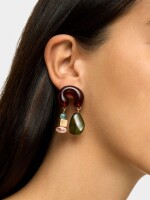 Pendientes Largos Efecto Piedra multicolor