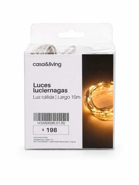 LUCES LUCIERNAGAS 10 METROS NEGRO