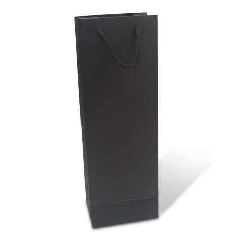 Bolsa de Papel Para Botella Lisas Negro