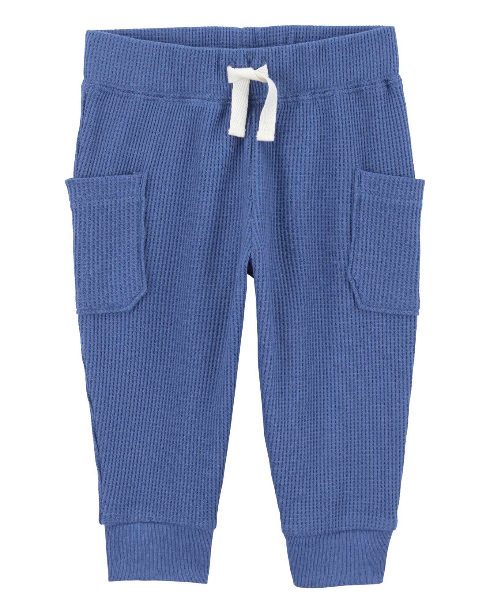 Set dos piezas de algodón texturado, pantalón y remera, azul Set dos piezas de algodón texturado, pantalón y remera, azul