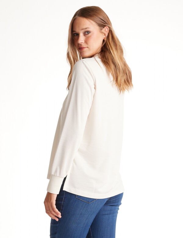 Remera Cuello Solapa BEIGE CLARO