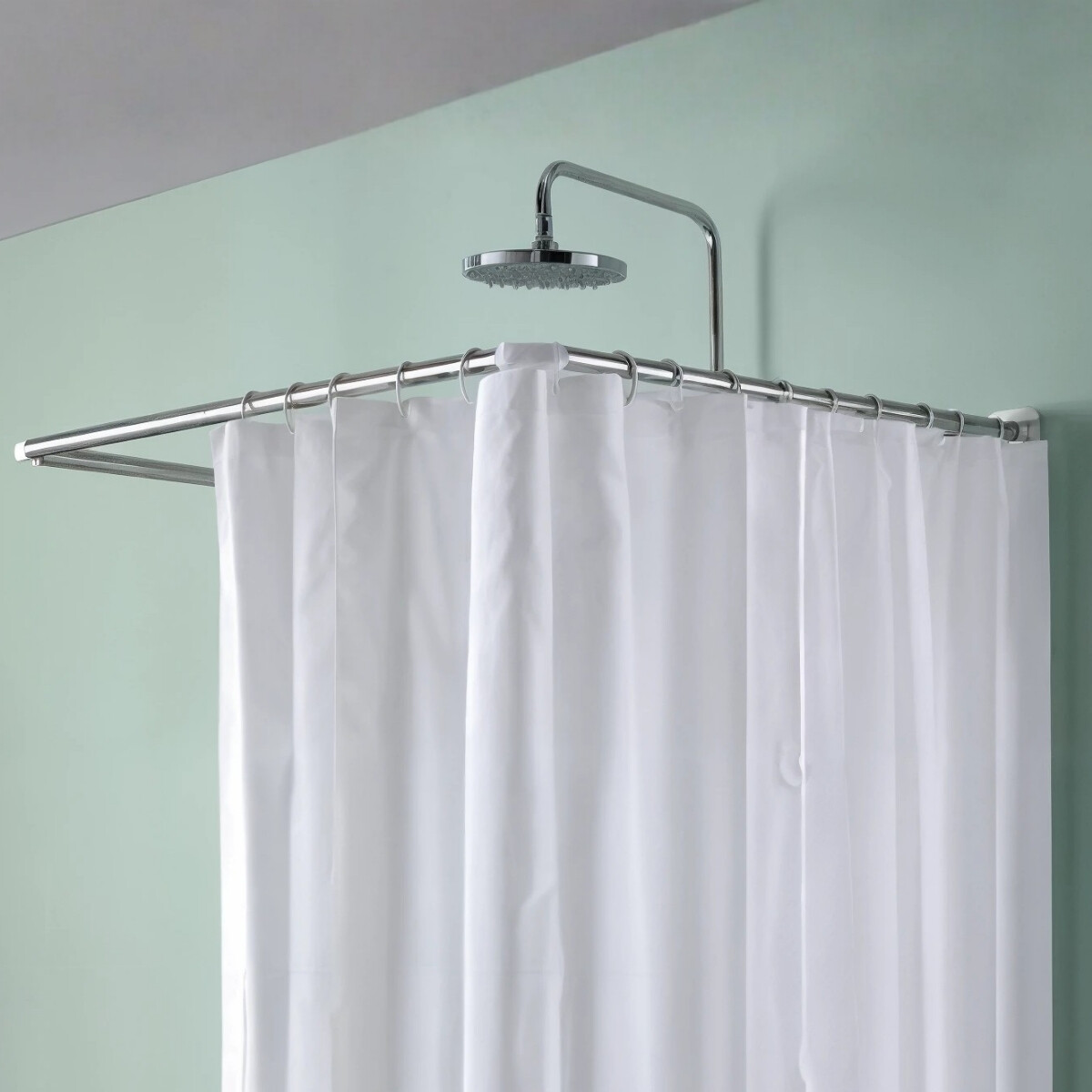 Barrote para cortina 3 tramos con codos - GRIS 