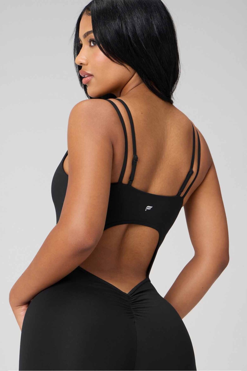 Enterizo Booty Scrunch PureLuxe V-Back Mujer Black