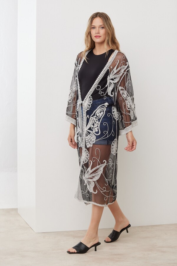 Kaftan Bordado NEGRO/BLANCO