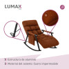 Sillón Reposera Lumax Mecedora Respaldo bolsillo Ajustable Marron