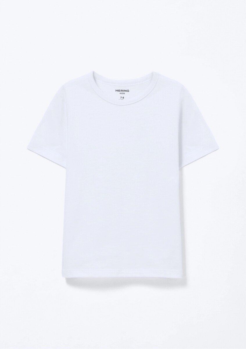 CAMISETA BÁSICA INFANTIL MANGA CORTA - BLANCO 