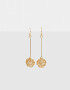 Aros Colgantes Largos De metal Aros Colgantes Bolita - Dorado