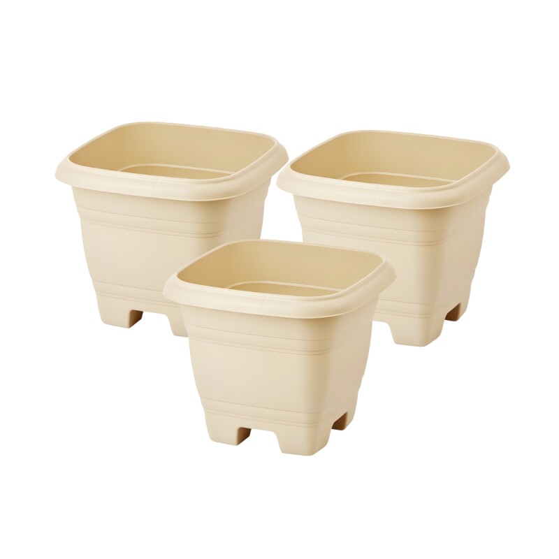 Set x3 maceta mediana cuadrada 4,3 lts ARENA