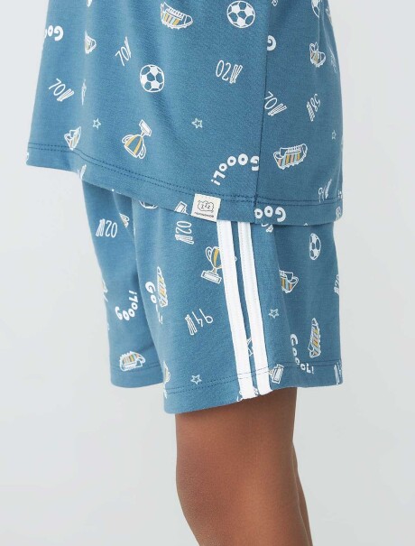 PIJAMA INFANTIL CON ESTAMPADO AZUL