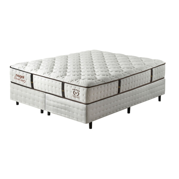SOMIER NOGAL OASIS KING 1.93X2.03 BLANCO BASE+COLCHON Unica