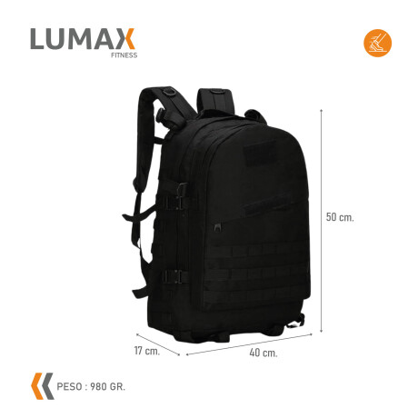 Mochila táctica 40 Lts varios diseños Negro