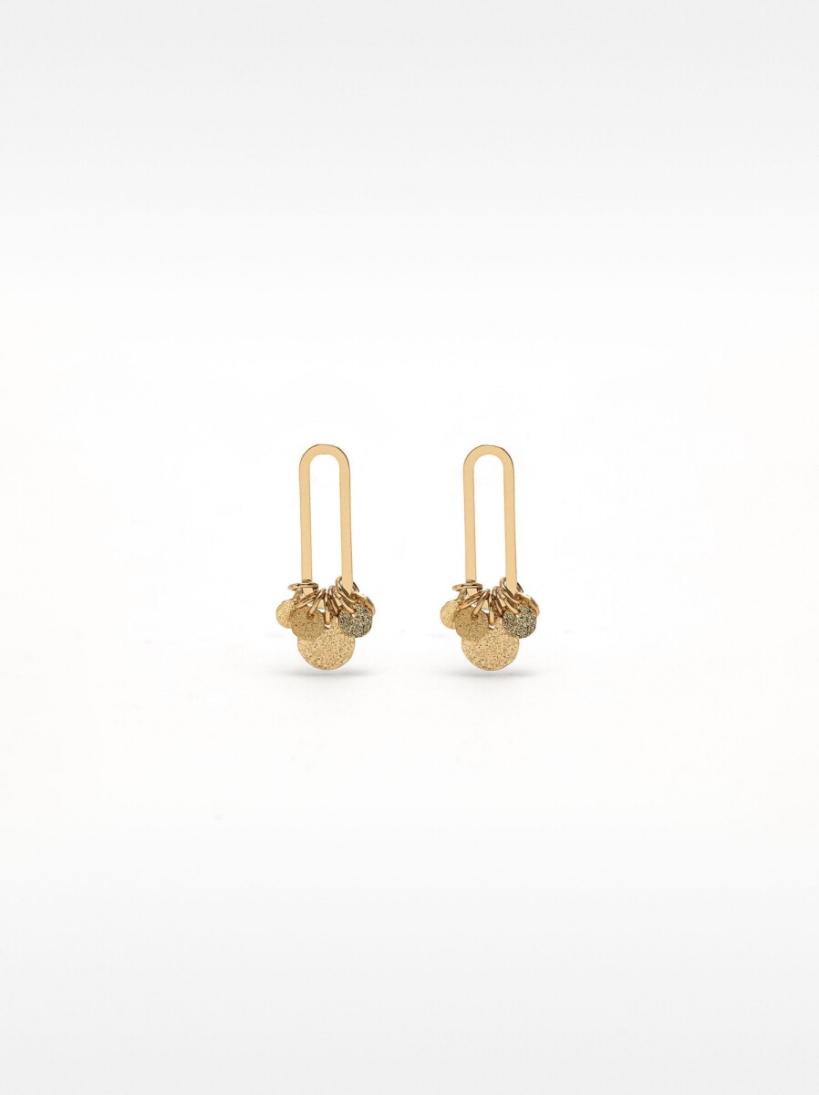 Pendientes Alargados Con Medallas - dorado 