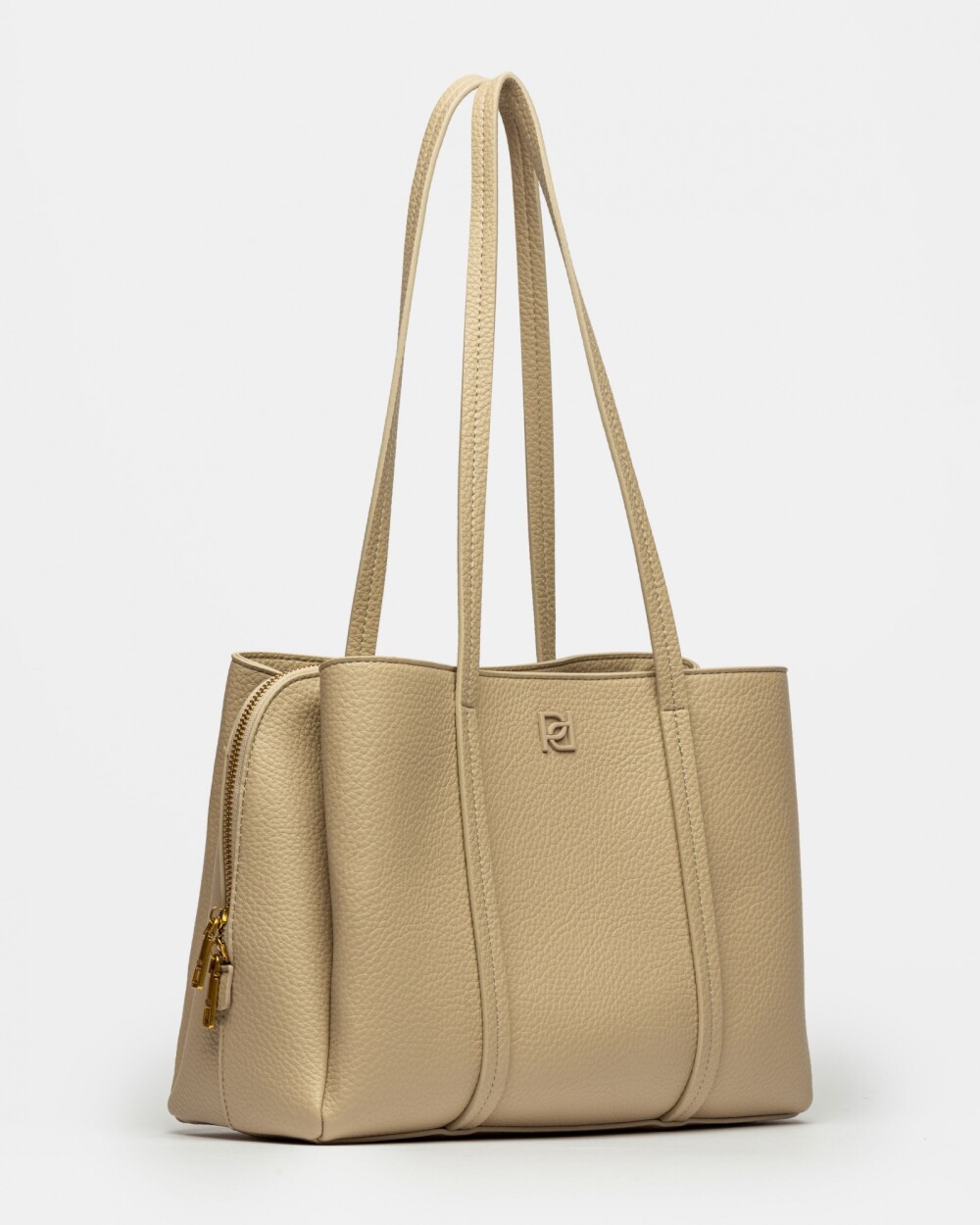 Cartera al Hombro Oslo en Efecto Cuero Graneado Natural