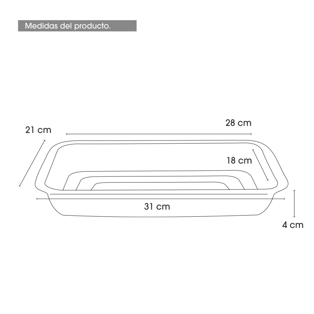 Fuentón Bandeja Asadera 31x21x4cm Acero Inox Gastronomía Fuentón Bandeja Asadera 31x21x4cm Acero Inox Gastronomía