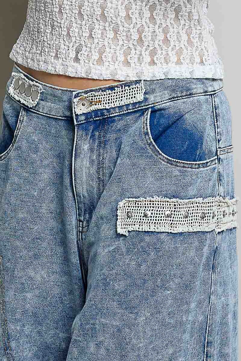 PANTALON DENIM ANCHO Denim