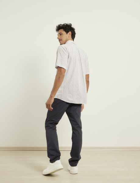 012507 CAMISA HARRINGTON LABEL Kaki / Blanco