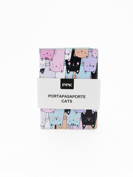 PORTAPASAPORTE CATS MULTICOLOR