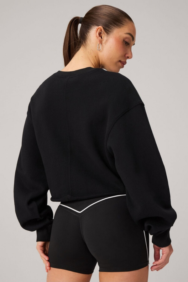 Polera The Gridtech Quarter Zip Hoodie Piped Hombre Black / Classic White