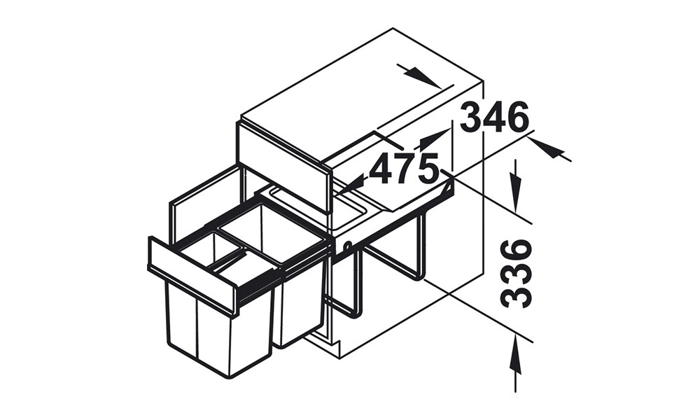 Cubo de basura triple 502.70.833 Cubo De Basura Triple 502.70.833