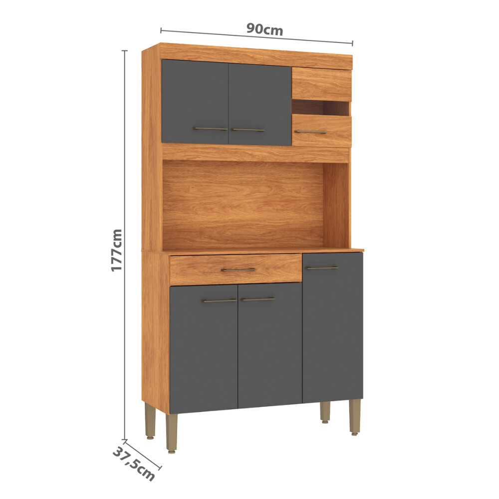 Kit cocina compacta - 6 puertas 1 cajón GRIS