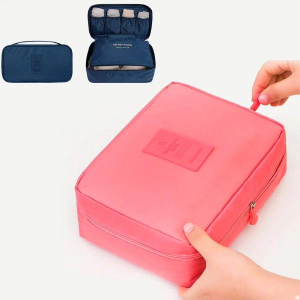 Bolsa impermeable organizador de valija, estuche de almacenamiento para viaje Salmon