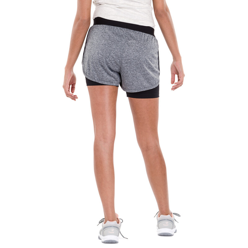SHORT KT WMN TRNG 2 IN 1 negro NEGRO MELANGE