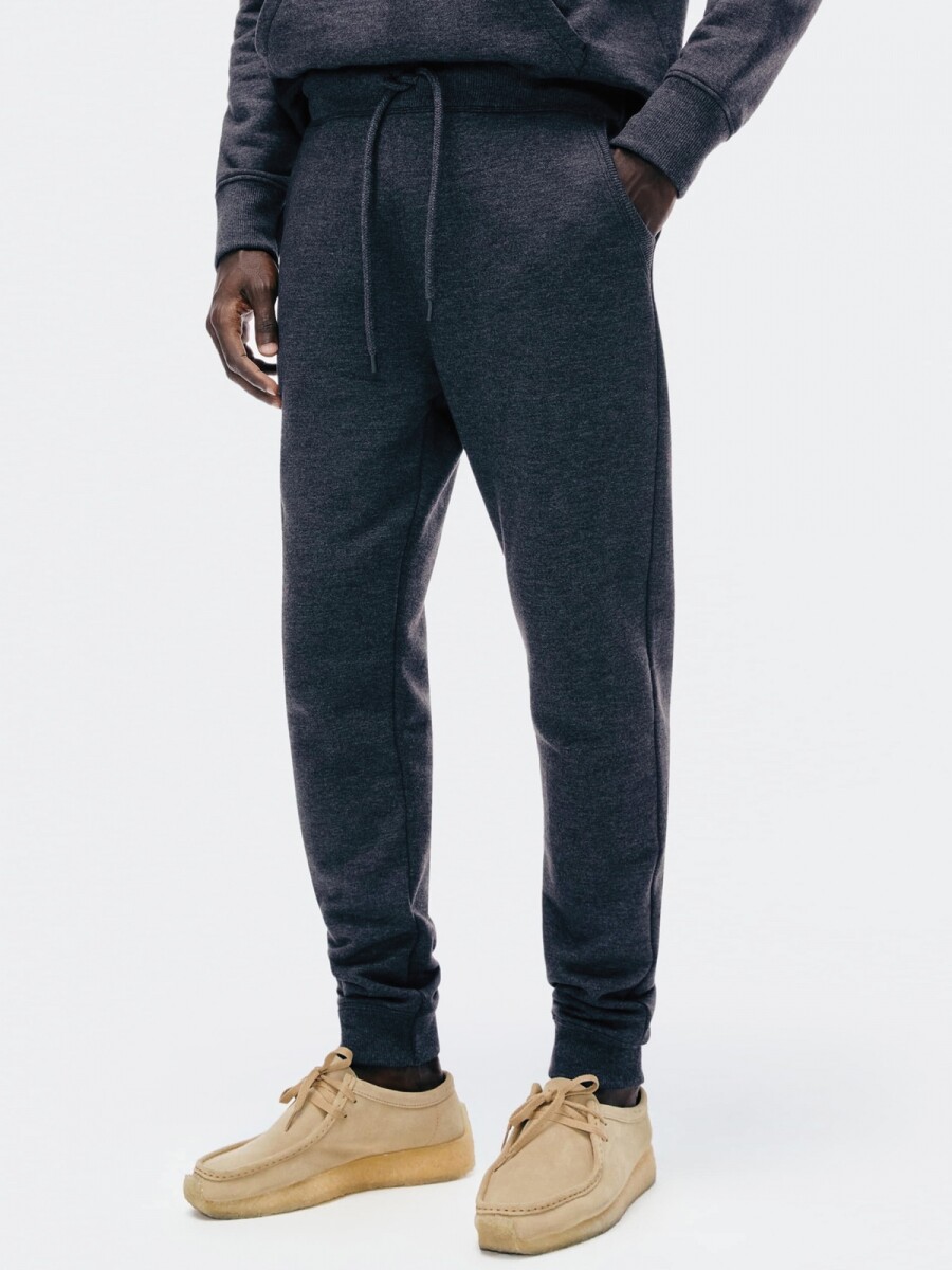 PANTALONES DEPORTIVOS BÁSICOS CON FORRO POLAR - Gris Oscuro 