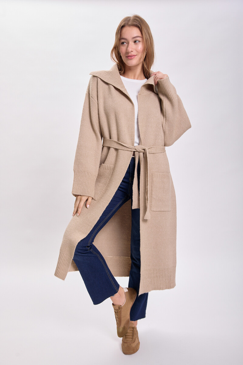 Cardigan punto Beige