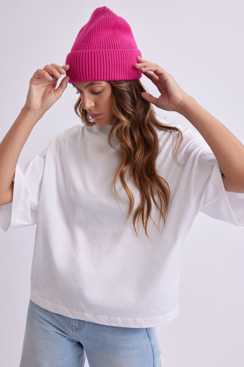 Remera 3/4 Cuello Alto Blanca