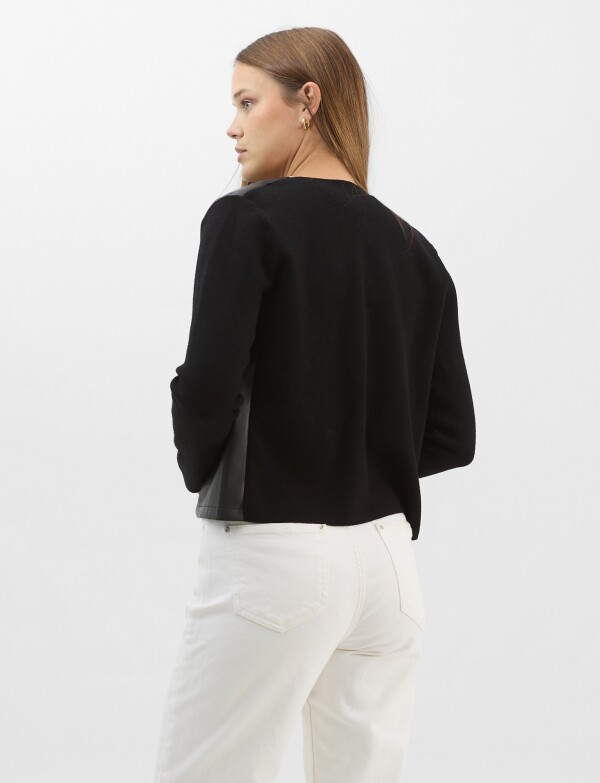 Chaqueta Combinada Eco Cuero NEGRO