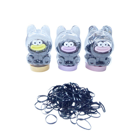 Colitas para el cabello de goma negras en frasco Colitas Para El Cabello De Goma Negras En Frasco