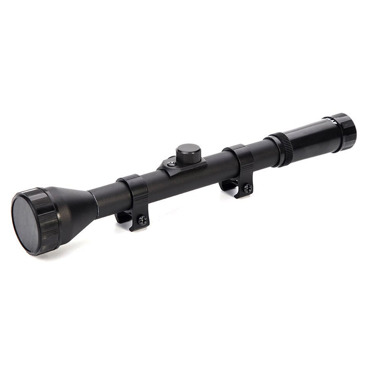 Mira telescópica rifle chumbera 4x28 con 2 anillas riel 11 mm - GRIS 