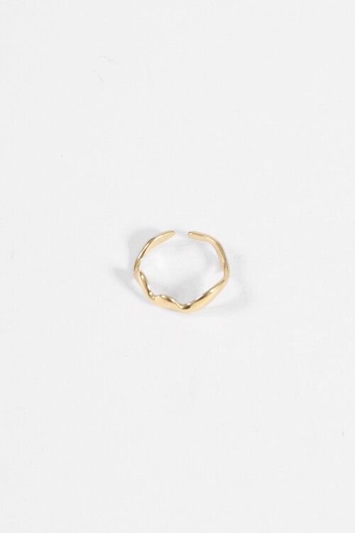 Anillo acero curve dorado