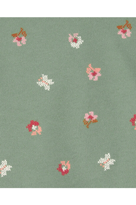 Buzo de algodón, con encaje, diseño floral Sin color