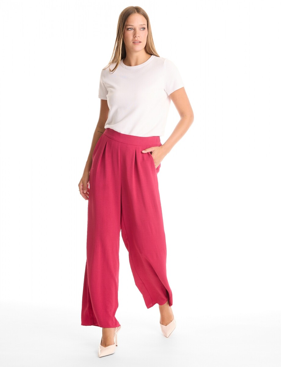 Palazzo Wide Leg Pinzas - Fucsia 