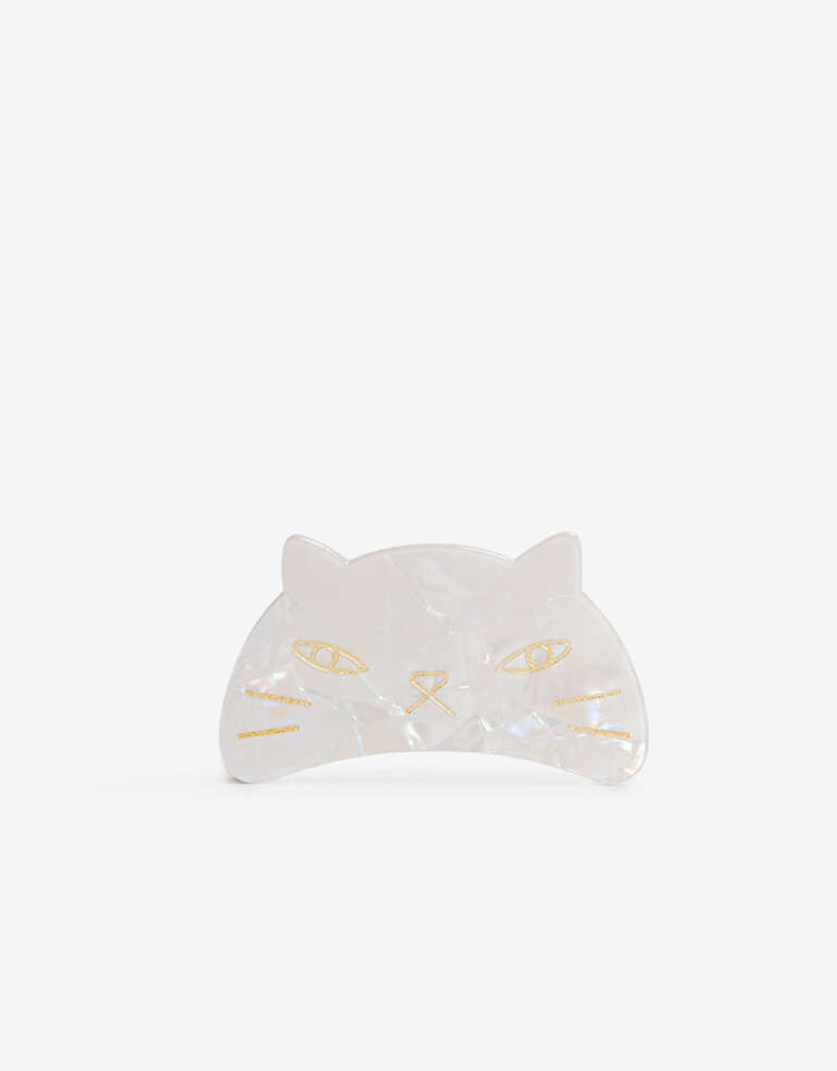Broche Animales Broche Acrílico De Gatito - Blanco Crudo