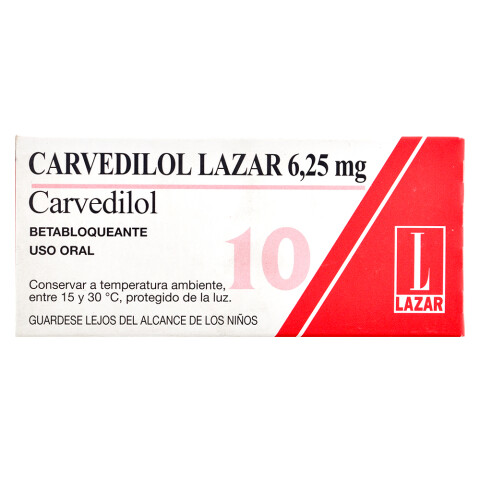 Carvedilol 6.25 Mg 10 Comprimidos Carvedilol 6.25 Mg 10 Comprimidos