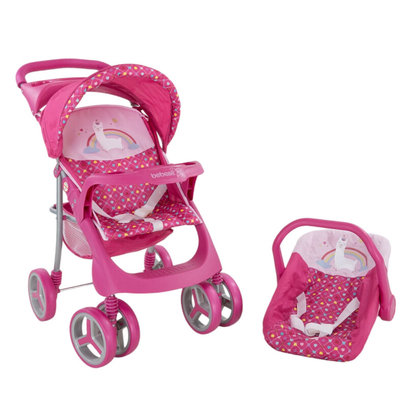 Coche de Muñecas 2 Piezas Fucsia Llama Coche de Muñecas 2 Piezas Fucsia Llama