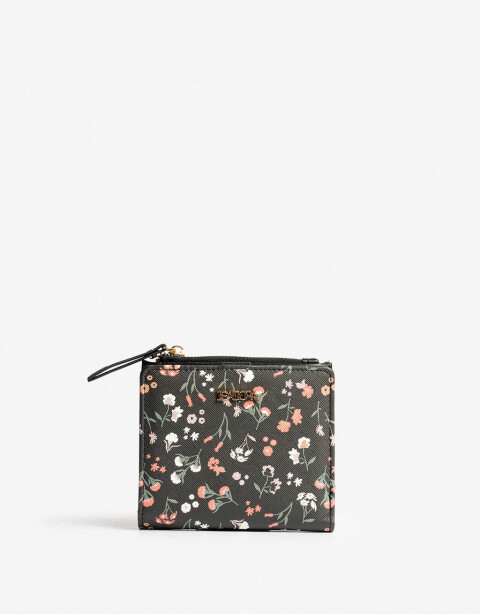 Billetera Billetera Con Solapa - Estampado Flores
