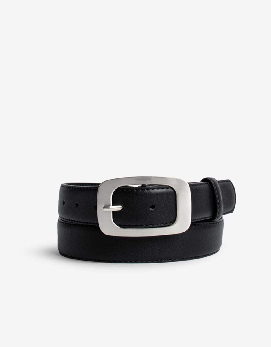 Cinturón Con Hebilla Rectangular 