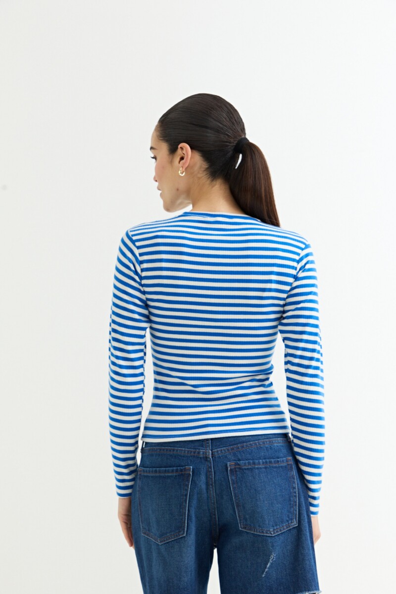 Remera cuello a la base AZUL OSCURO