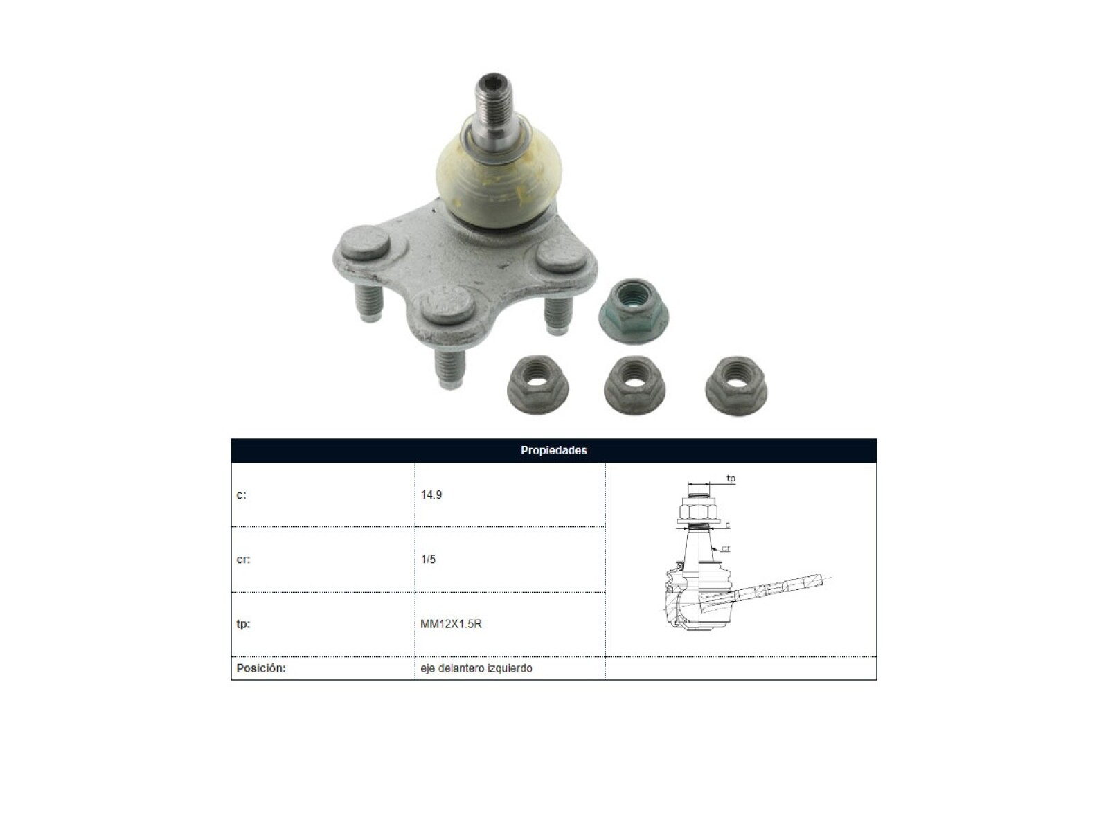 Rotula Del Volks Gol V/Fox/Cross Fox/Saveiro Cross/Saveiro/Up/Polo/Gol Vi Vii 08-25 Der/Izq 