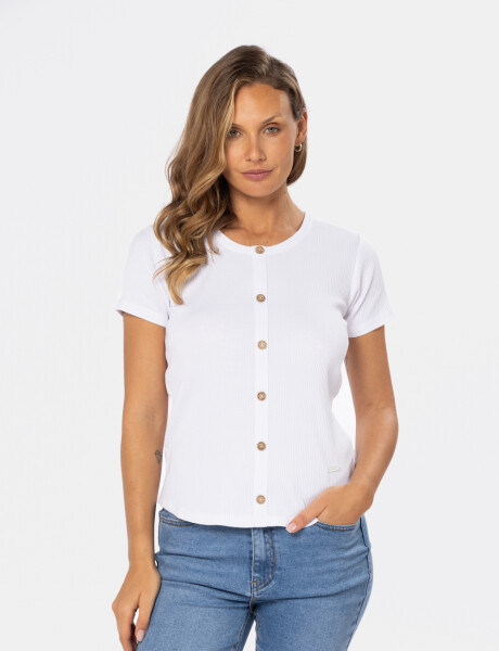 REMERA CON BOTONES Blanco