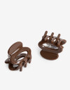 Broches Sets Strass Set De Broches Glossy - Marron Chocolate